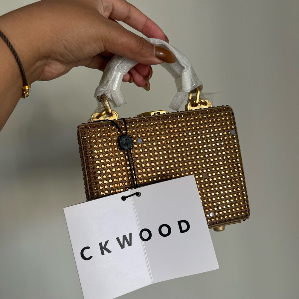 Brandon Blackwood Gold Crystal Mini Kendrick Trunk Bag